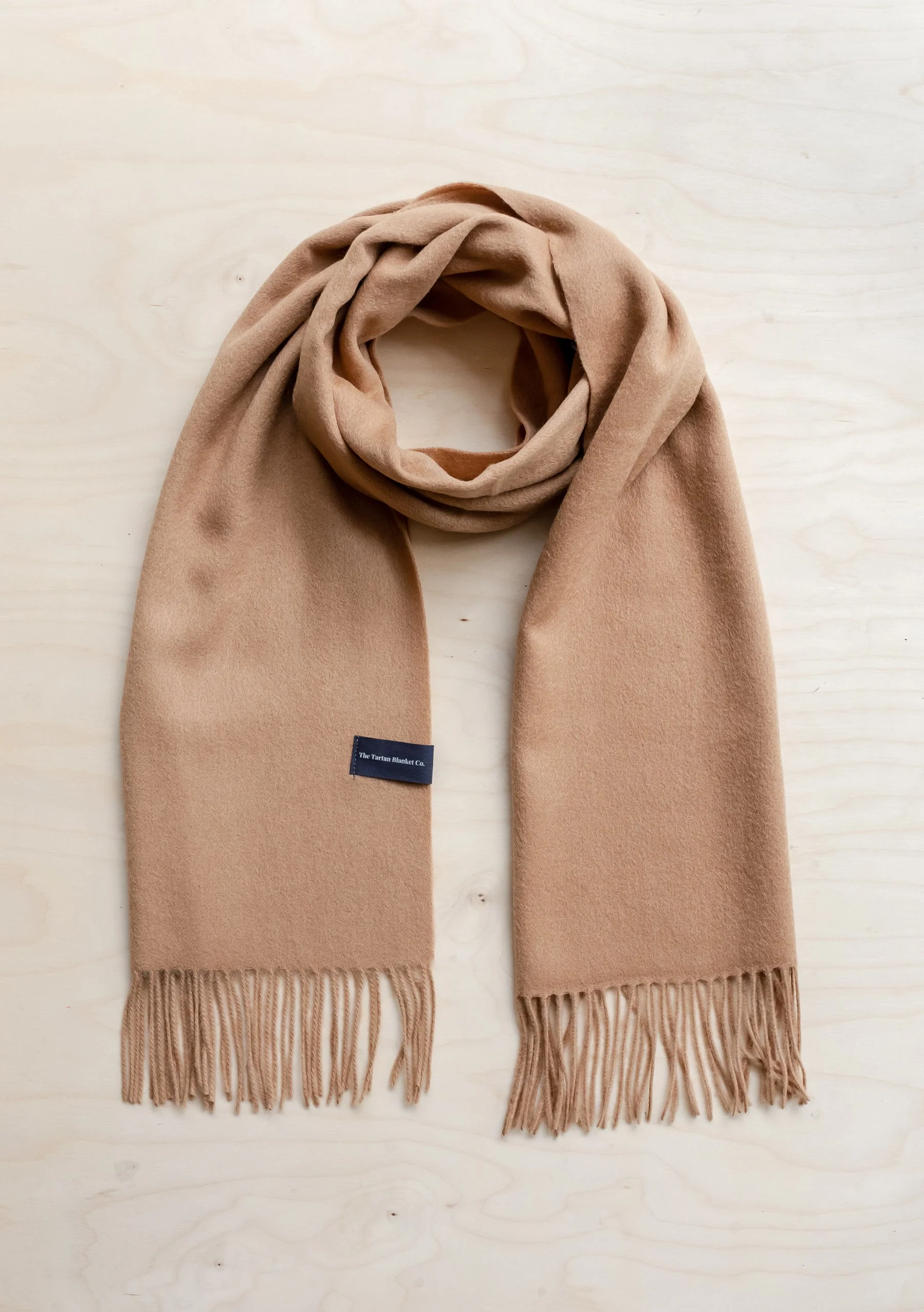 Men's Lambswool Scarf in Camel - Image 2
